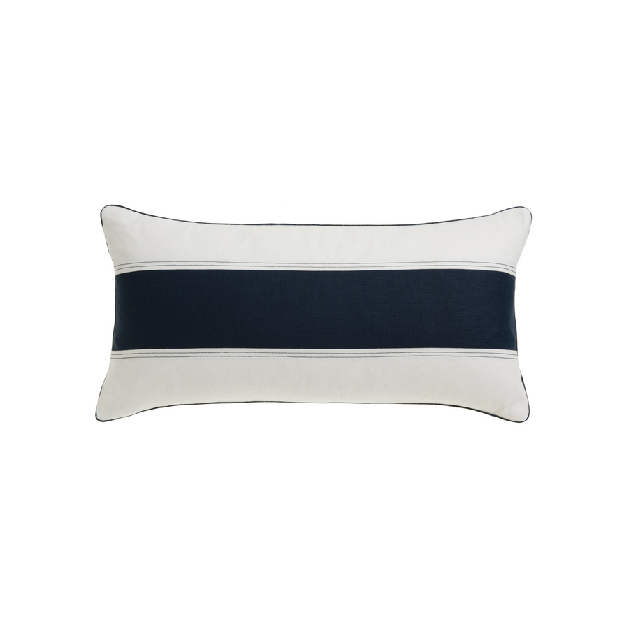 Midnight linen oblong cushion by Collection Noir