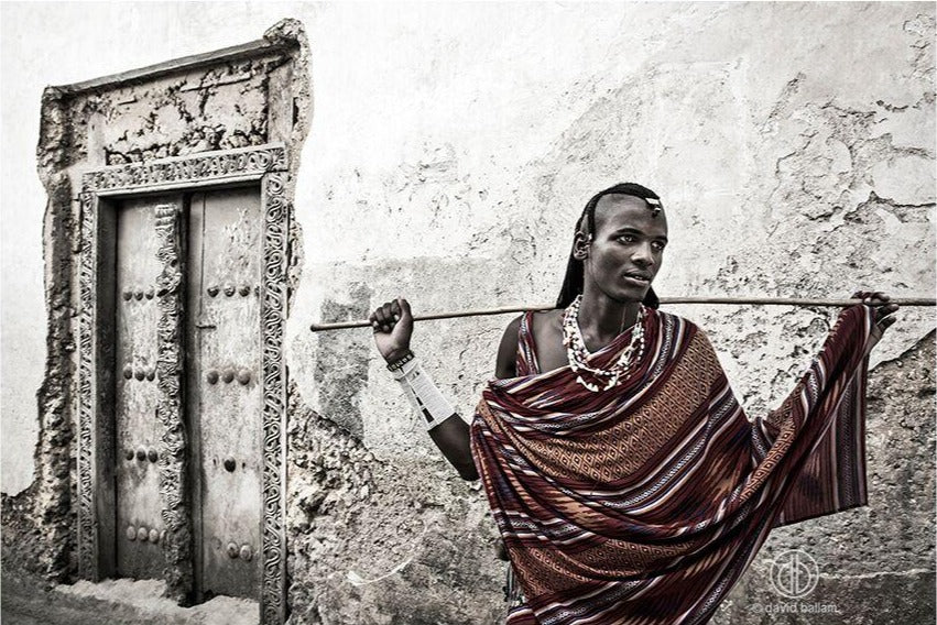 Masai in Stone Town, a collection of landscape, wildlife and portrait fine art photography prints by David Ballam