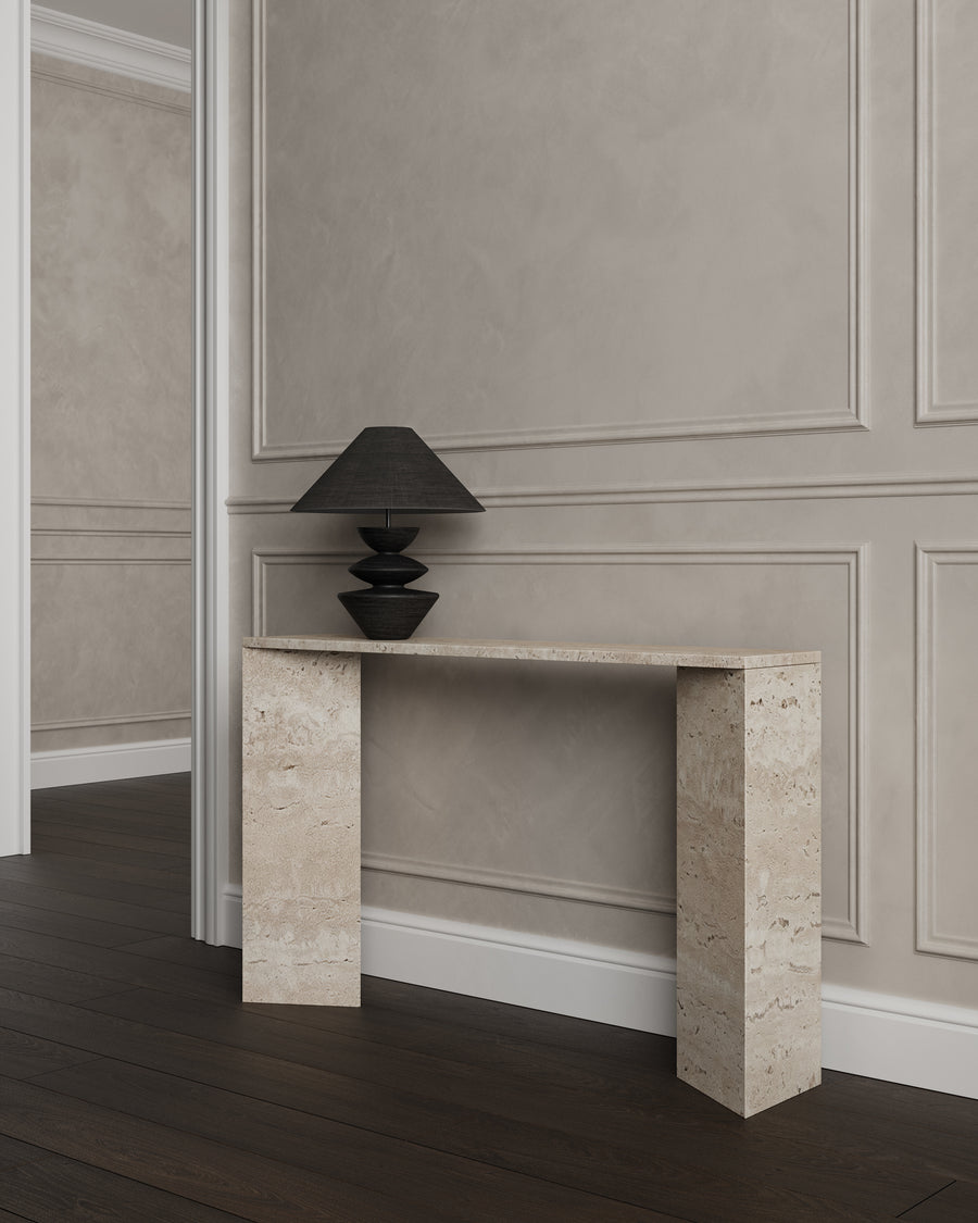 Travertine marble console table by Collection Noir