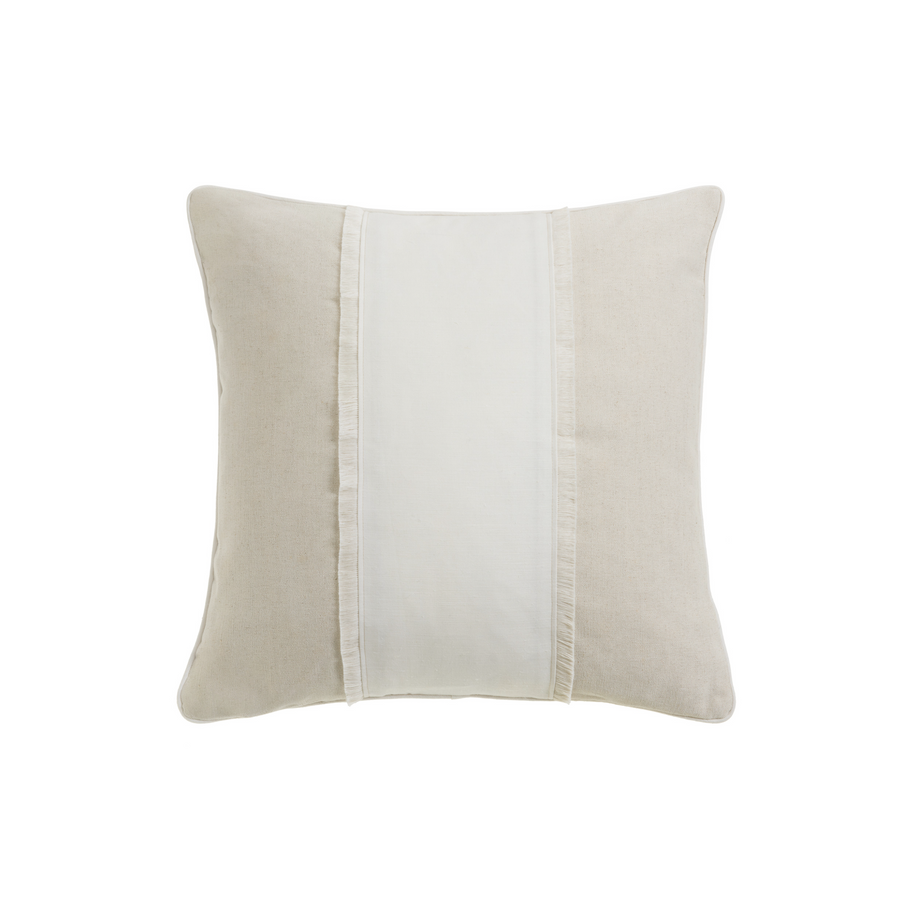Square Ivory linen cushion by Collection Noir 