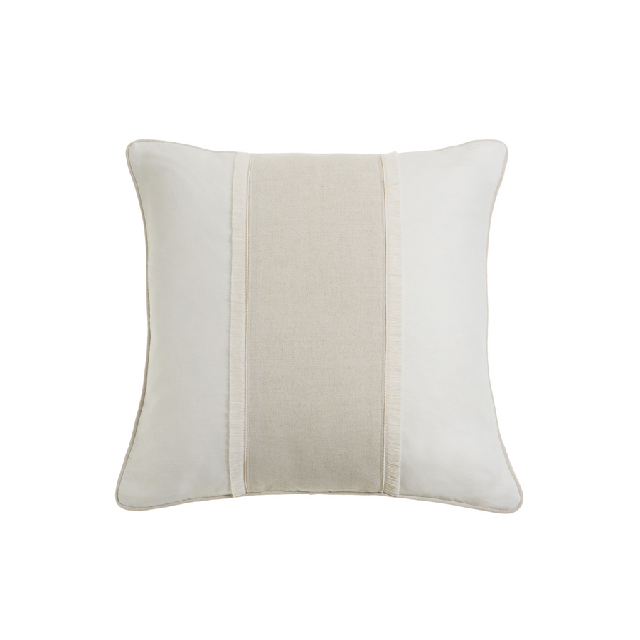 Linen square cushion with cotton fringe detail by Collection Noir